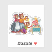 Masha en 3 beren. Dierenfamilie. Sticker (Vel)