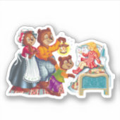 Masha en 3 beren. Dierenfamilie. Sticker (Voorkant)