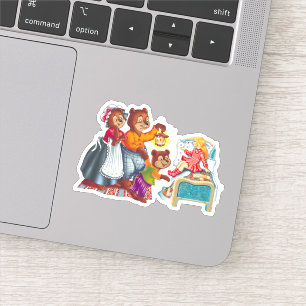 Masha en 3 beren. Dierenfamilie. Sticker