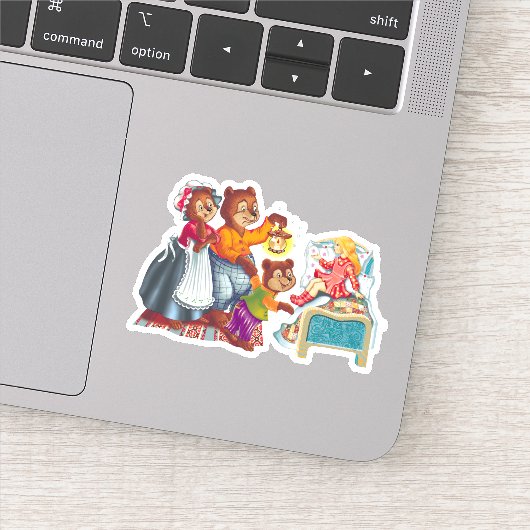 Masha en 3 beren. Dierenfamilie. Sticker (Detail)