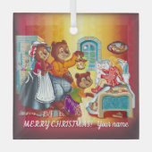 Masha en 3 beren glas ornament (Voorkant)