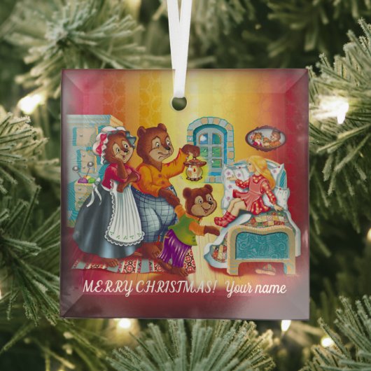 Masha en 3 beren glas ornament (Insitu)