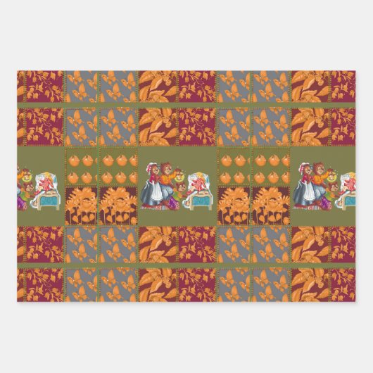 Masha en 3 beren inpakpapier vel (Voorkant)