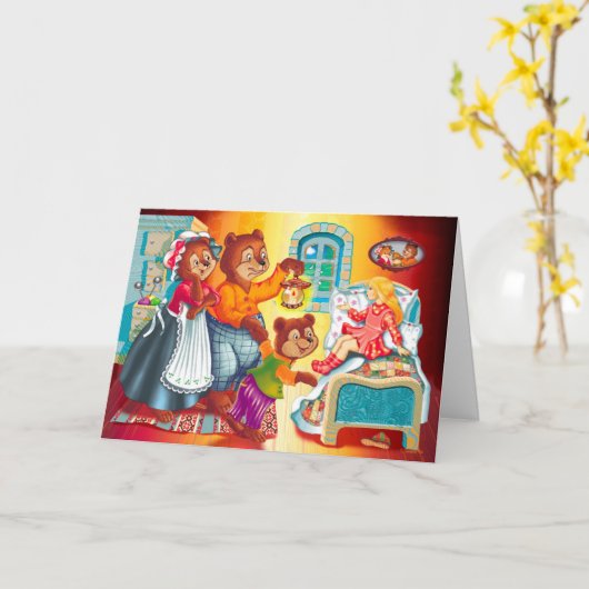 Masha en 3 beren kaart (Gele Bloem)