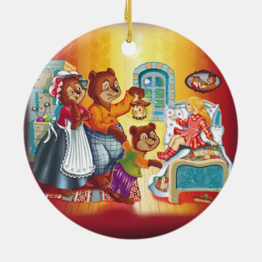 Masha en 3 beren keramisch ornament (Achterkant)