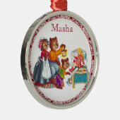 Masha en 3 beren metalen ornament (Rechts)