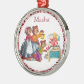 Masha en 3 beren metalen ornament (Links)