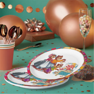 Masha en 3 beren papieren bordje