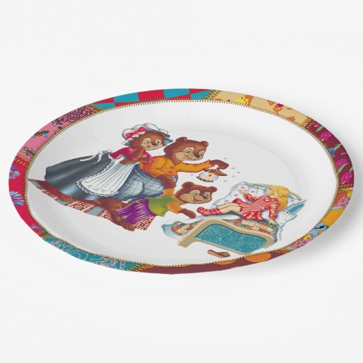 Masha en 3 beren papieren bordje (Gekanteld)