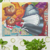 Masha en 3 beren theedoek (Gevouwen)