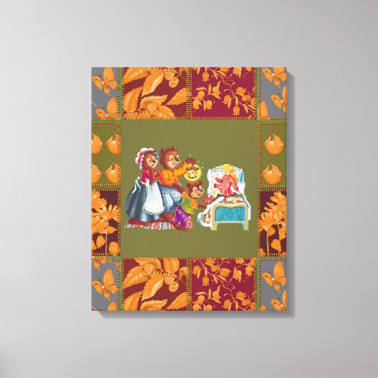 Masha en 3 sprookjesberen canvas afdruk (Voorkant)
