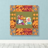 Masha en 3 sprookjesberen canvas afdruk (Insitu (Houten vloer))