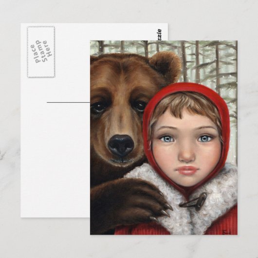 Masha en Beer Briefkaart (Voorkant / Achterkant)