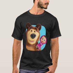 Masha en het Beer Duo samen blauw T-shirt