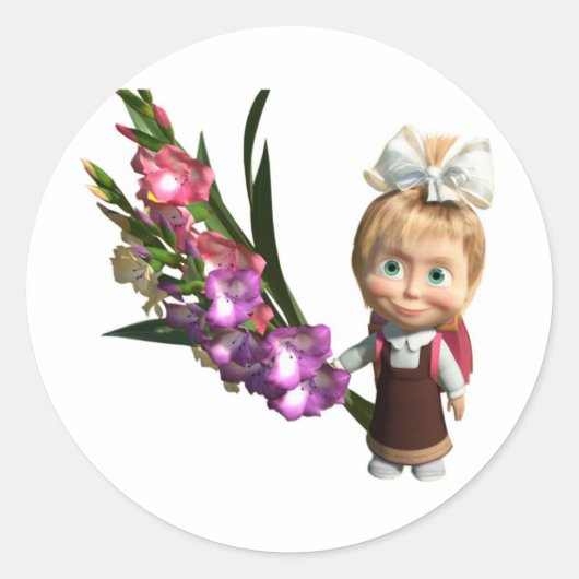 masha ronde sticker (Voorkant)