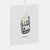 MashaAllah Arabic Calligraphy – Minimal Thuluth  Metalen Ornament (Voorkant Rechts)