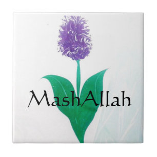MashAllah Flower Islamic Ceramic Tile Tegeltje