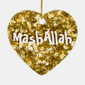 Mashallah islamitische feestdag gouden versiering keramisch ornament (Achterkant)