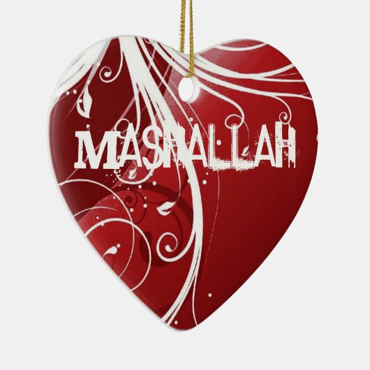 Mashallah islamitische rode sierbloem keramisch ornament (Rechts)