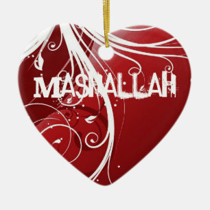 Mashallah islamitische rode sierbloem keramisch ornament