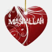 Mashallah islamitische rode sierbloem keramisch ornament (Achterkant)