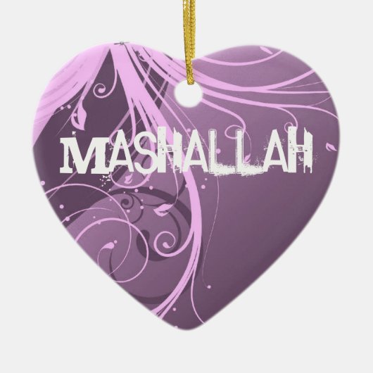Mashallah islamitische violetversiering keramisch ornament (Voorkant)