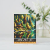 Mashapaug Lake, Connecticut |  schilderij Briefkaart (Staand voorkant)