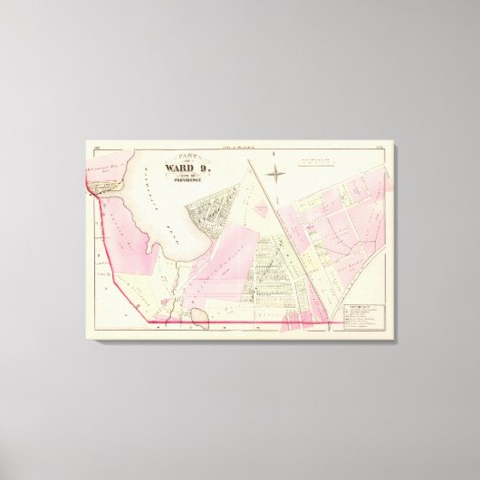 Mashapaug Pond en Cranston Atlas Map Canvas Afdruk (Voorkant)