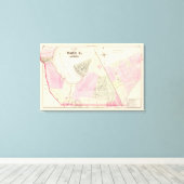 Mashapaug Pond en Cranston Atlas Map Canvas Afdruk (Insitu (Houten vloer))