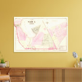 Mashapaug Pond en Cranston Atlas Map Canvas Afdruk (Insitu (Woonkamer))