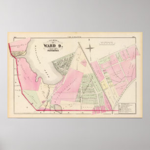 Mashapaug Pond en Cranston Atlas Map Poster