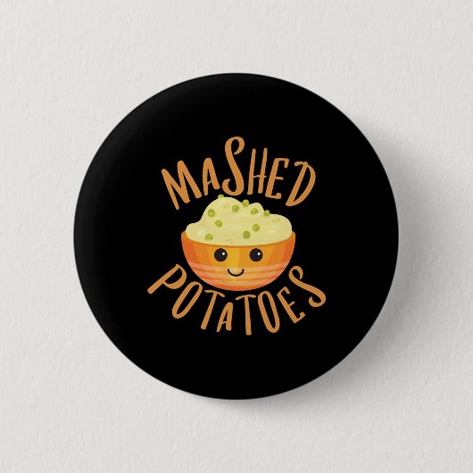 Mashed Potatoes and Gravy Matching Halloween Best Ronde Button 5,7 Cm (Voorkant)