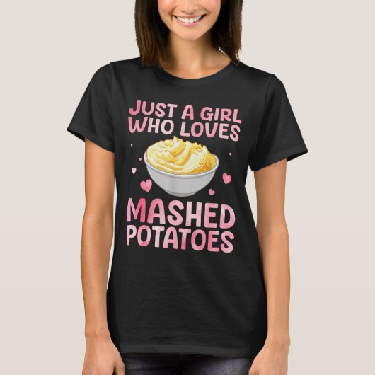 Mashed Tato Art For Women Girls Thanksgiving Mashe T-shirt (Voorkant)