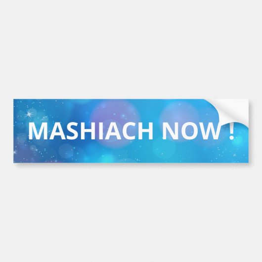 Mashiach Now Blue Cosmic Star Messianic Bumpersticker (Voorkant)