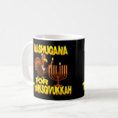 Mashugana voor Thanksgivukkah Turkey Menorah Mok (Voorkant links)