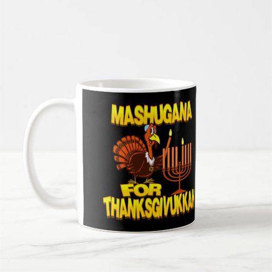 Mashugana voor Thanksgivukkah Turkey Menorah Mok (Links)