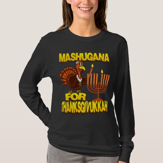 Mashugana voor Thanksgivukkah Turkey Menorah Shirt (Voorkant)