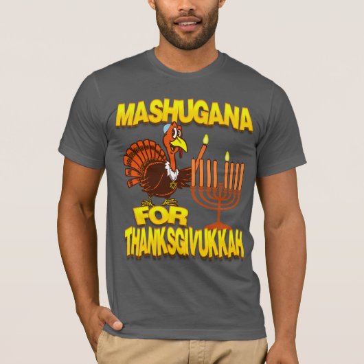 Mashugana voor Thanksgivukkah Turkey Menorah Tshir T-shirt (Voorkant)