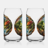 Mashup attack of the Colossus frosted canned glass Blikvorm Glas (Links)