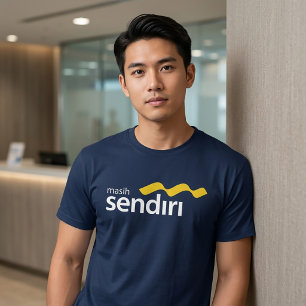 MASIH SENDIRI - Indonesië Parodie Merk Logo Bank T-shirt