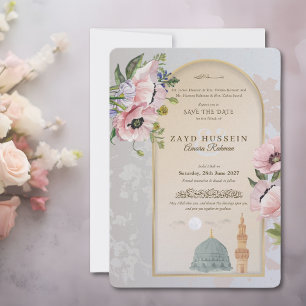 Masjid An-Nabawi Roze Klaprozen Islamitisch Save The Date