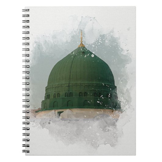 Masjid An-Nabawi watercolor illustration Islamic P Notitieboek (Voorkant)