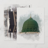 Masjid An-Nabawi waterverf illustratie islamitisch Briefkaart (Voorkant / Achterkant)
