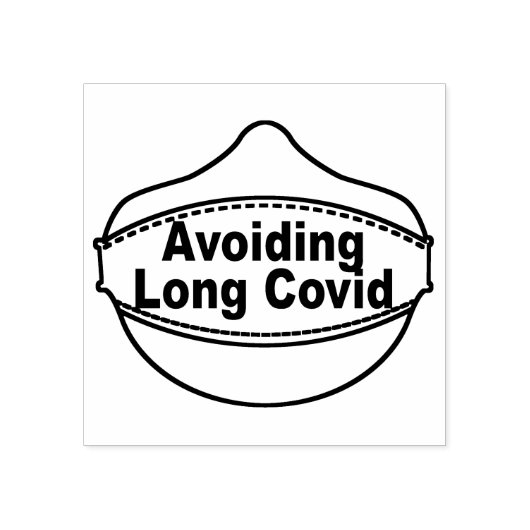 Mask Avoiding Long Covid 2x2" rubberen stempel (Afrduk)