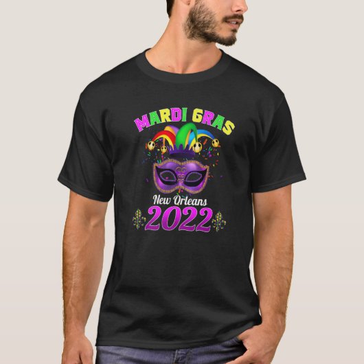 Mask Beads and Bling Mardi Gras T-shirt (Voorkant)