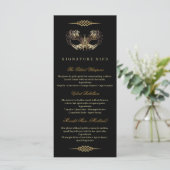 Mask Black Gold 50th Masquerade Birthday  Menu (Staand voorkant)