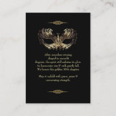 Mask Black Gold 50th Masquerade Birthday  Plaatskaartje (Achterkant)