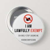 Mask Exemption badge Ronde Button 7,6 Cm (Voorkant /achterkant)