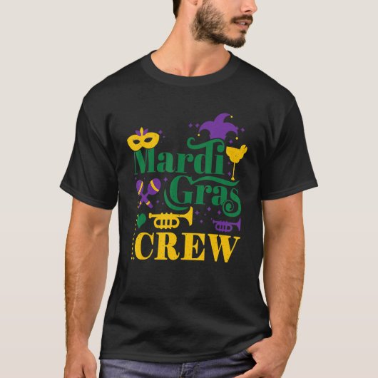 Mask Festival Parade Beads Happy Mardi Gras T-shirt (Voorkant)