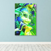 Mask Green and Blue Mardi Gras Canvas Afdruk (Insitu (Houten vloer))